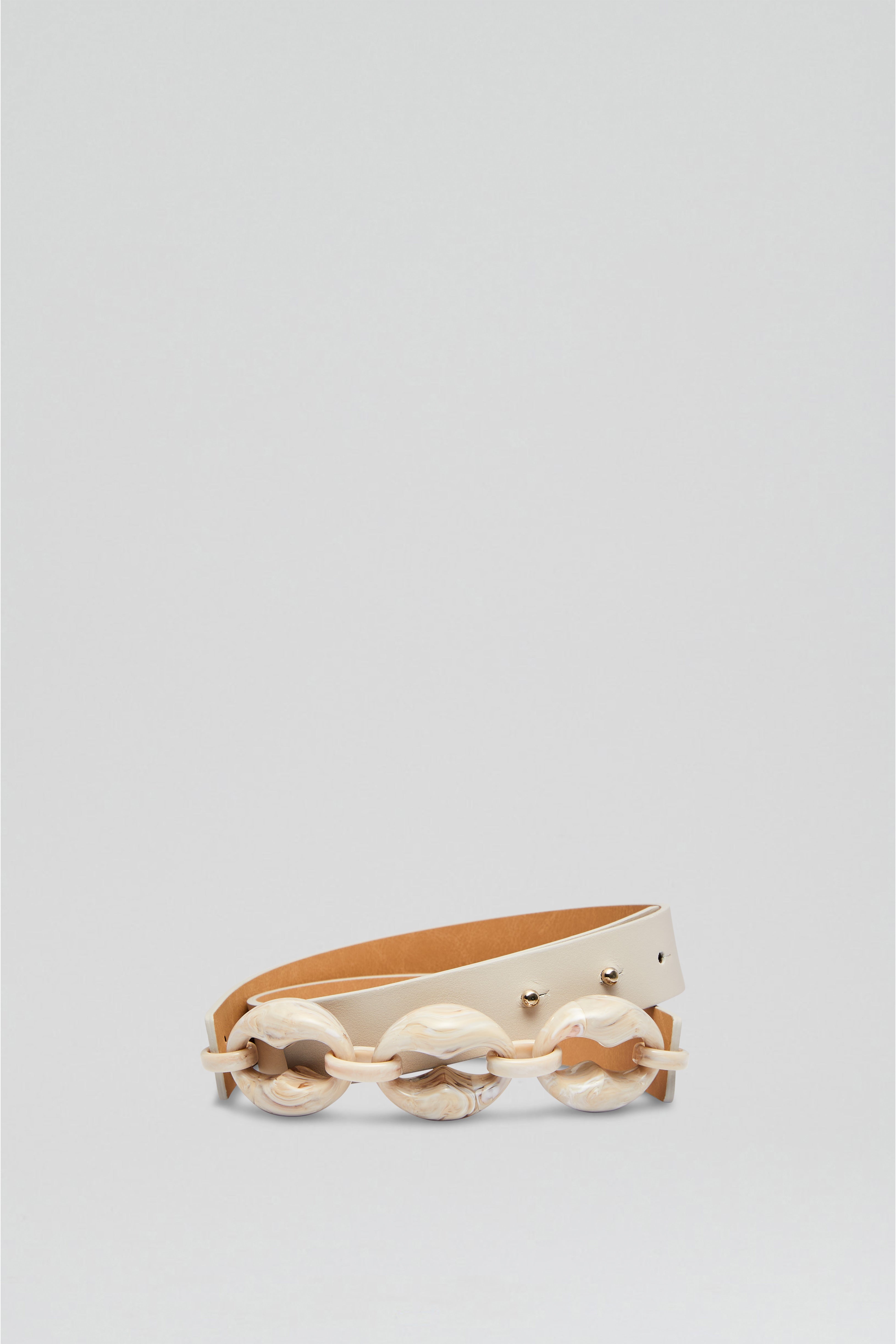 RESIN CHUNKY TRIM BELT 2.5 - OYSTER