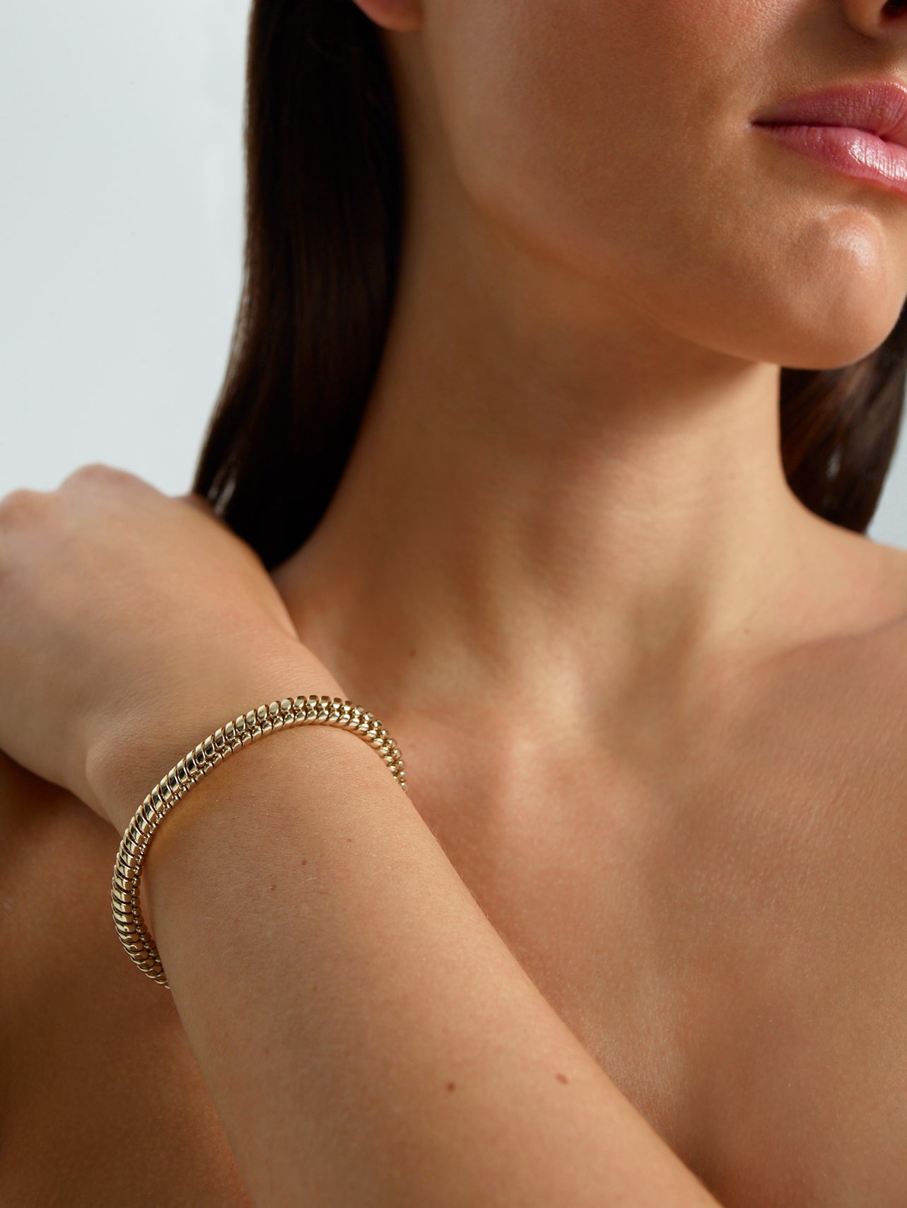 HERRINGBONE CHAIN BRACELET - LIGHT.GOLD