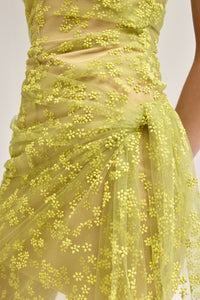 SOLEIL DRAPE TULLE DRESS