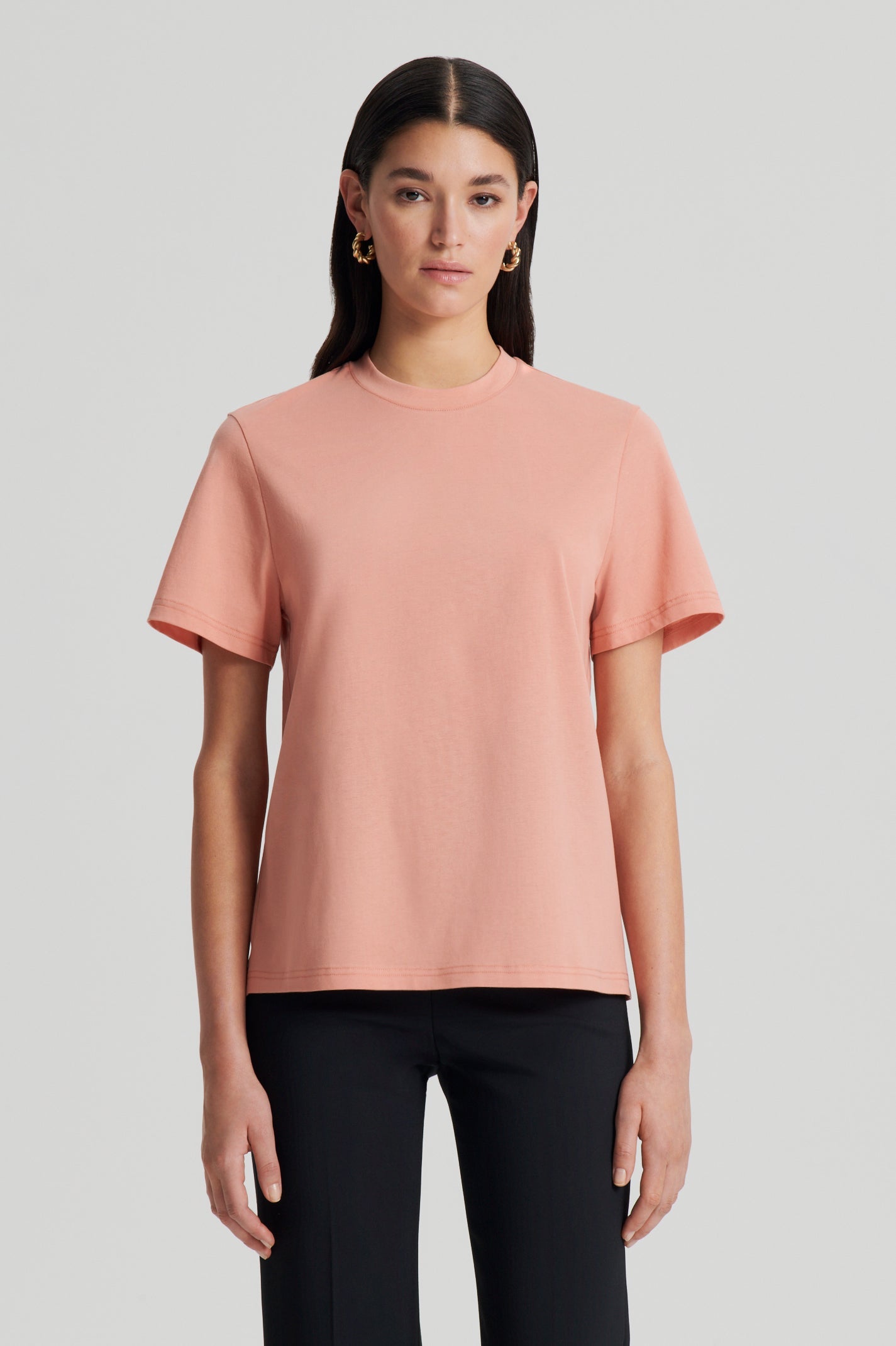 MERCERISED LOOSE FIT TSHIRT - BLUSH