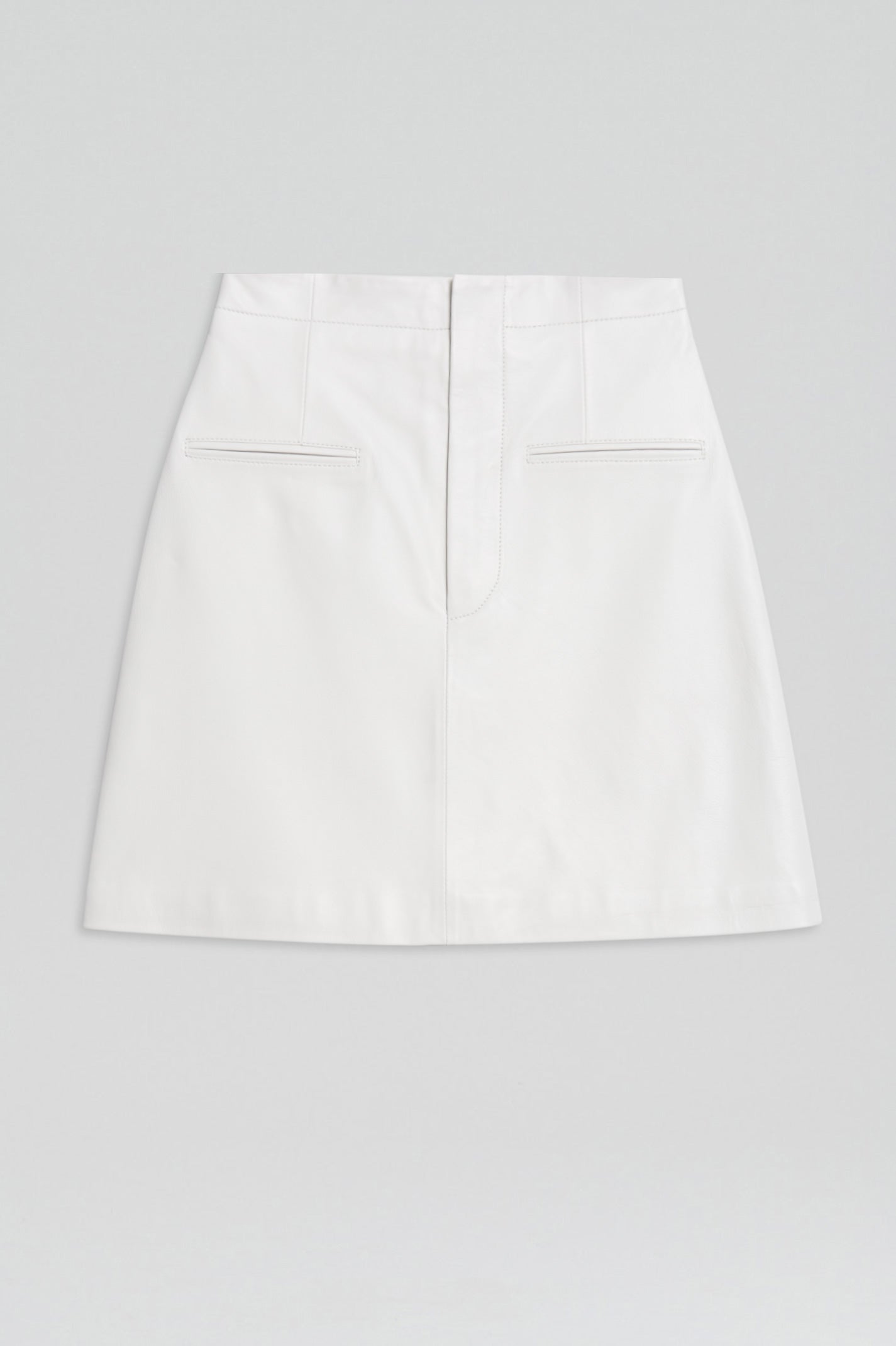 LEATHER MINI SKIRT - CREME