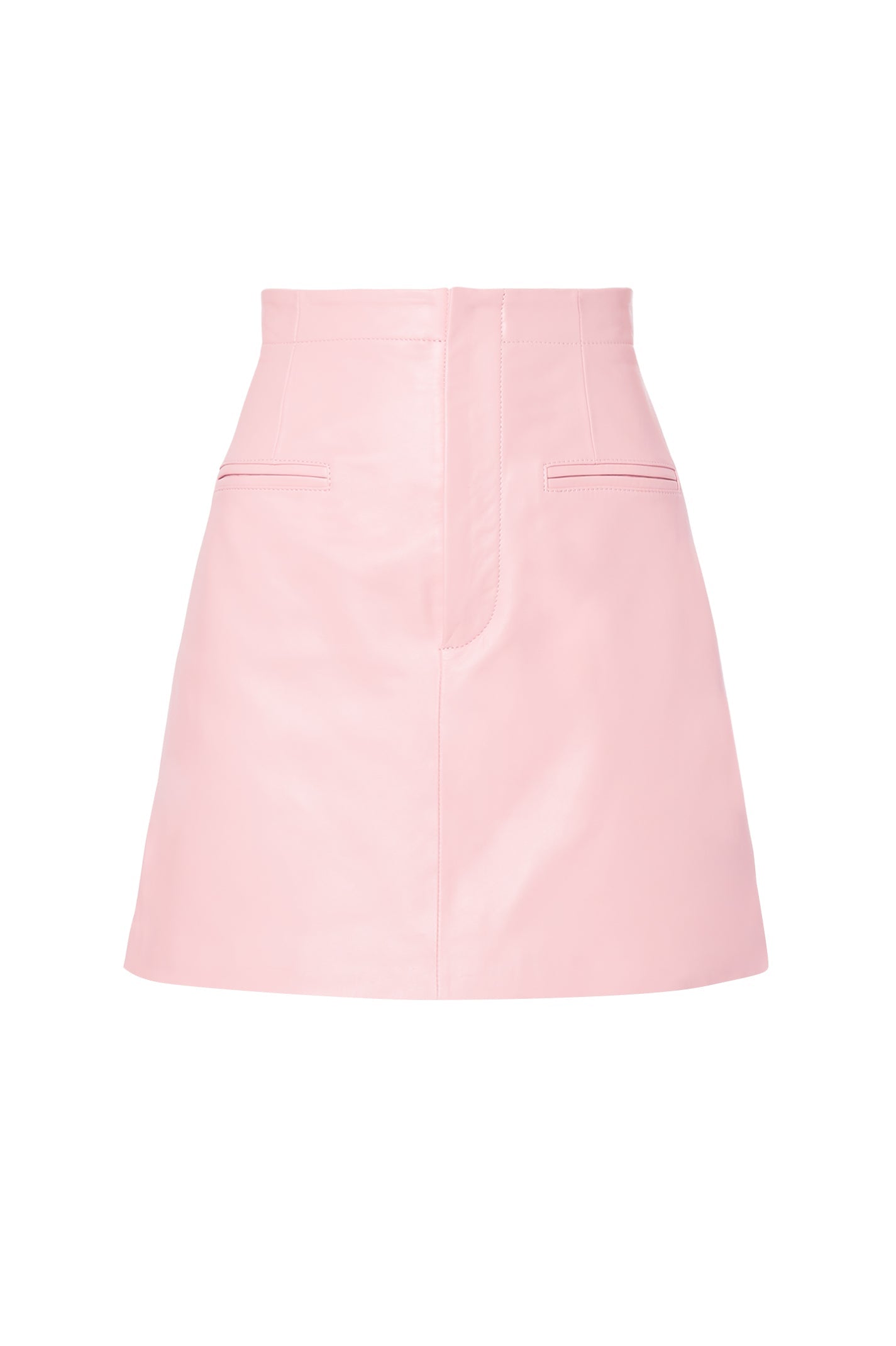 LEATHER MINI SKIRT - PALE.PINK