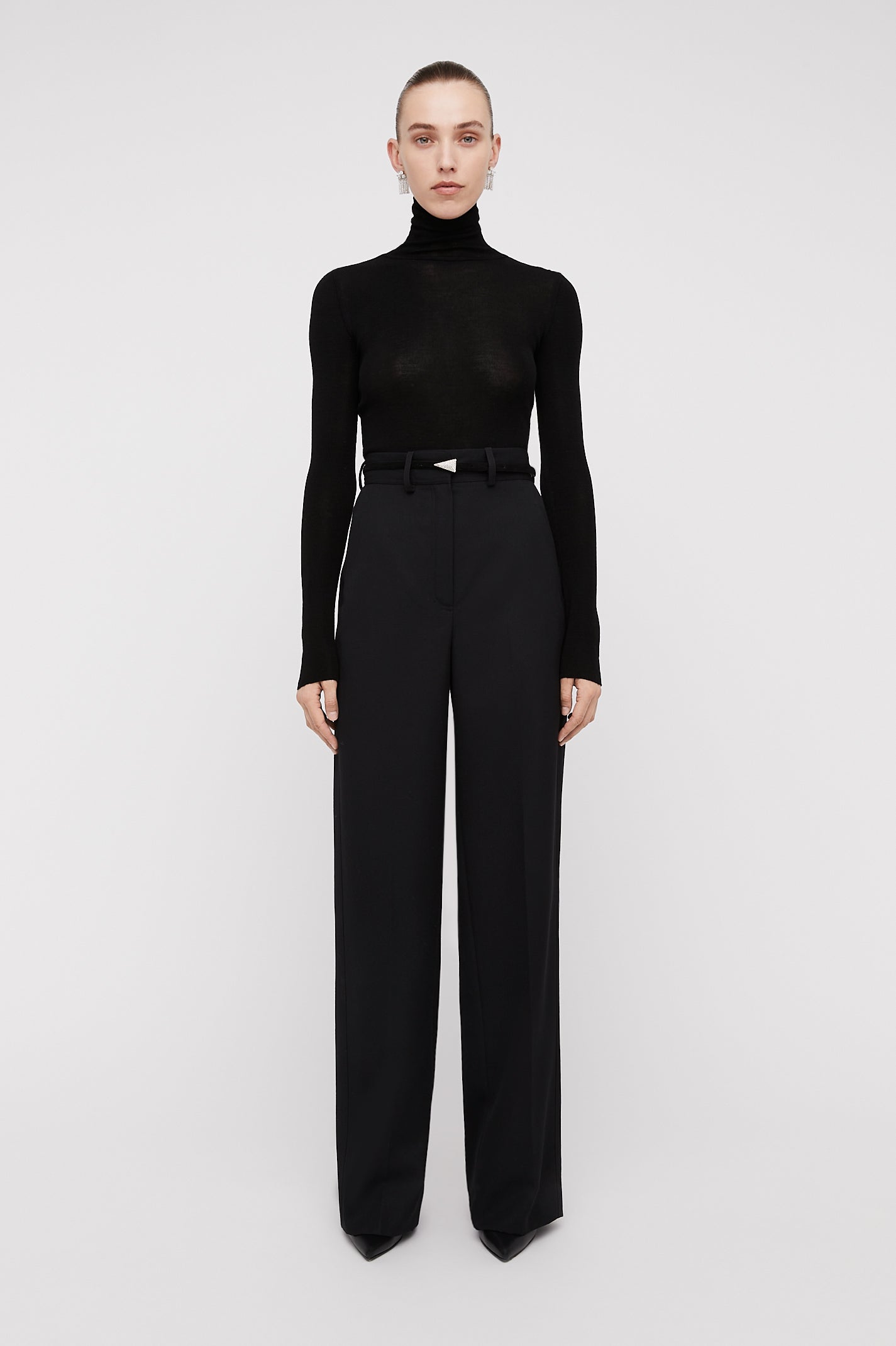 TAILORED DRAPE TROUSER - BLACK