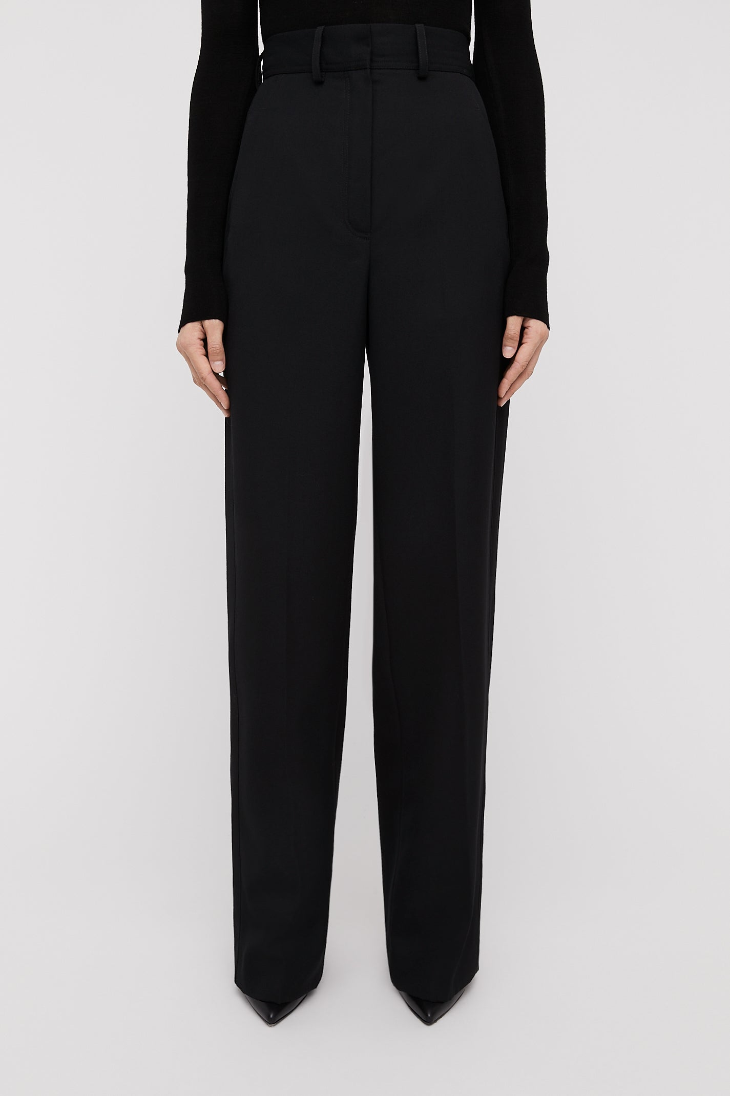 TAILORED DRAPE TROUSER - BLACK