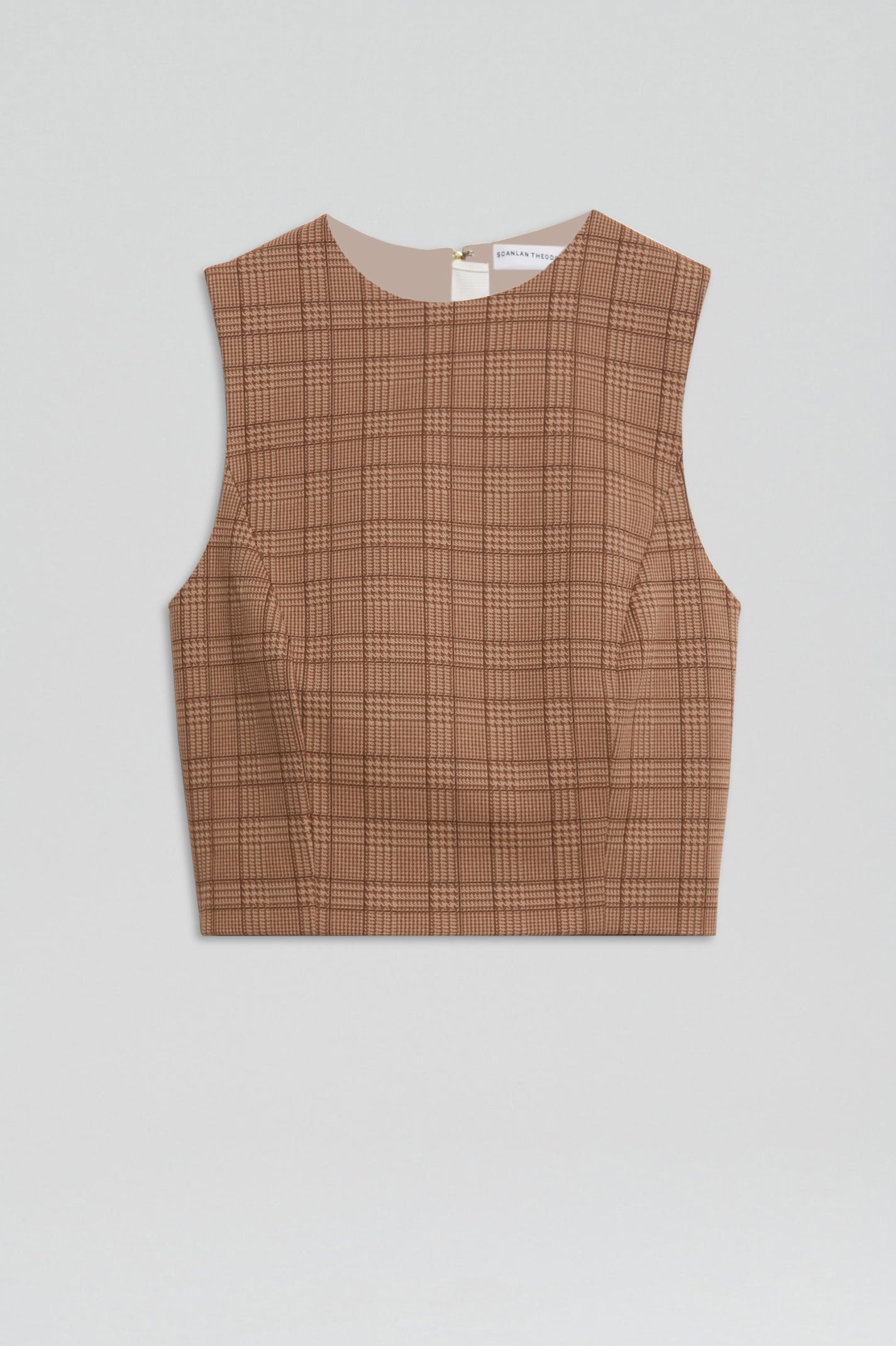 PLAID TOP - SEPIA