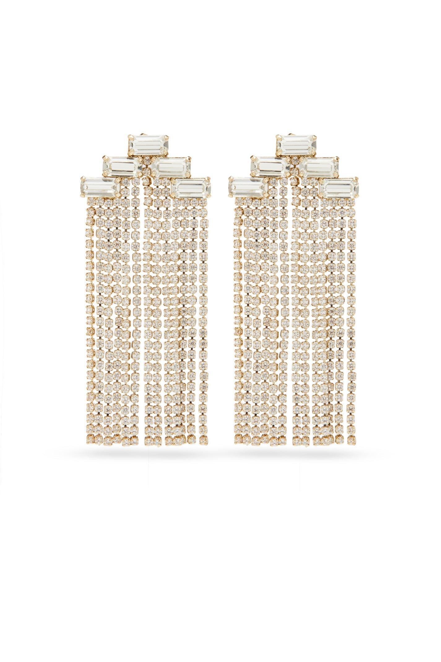 ITALIAN FRINGE EARRINGS - LIGHT.GOLD.CRYSTAL