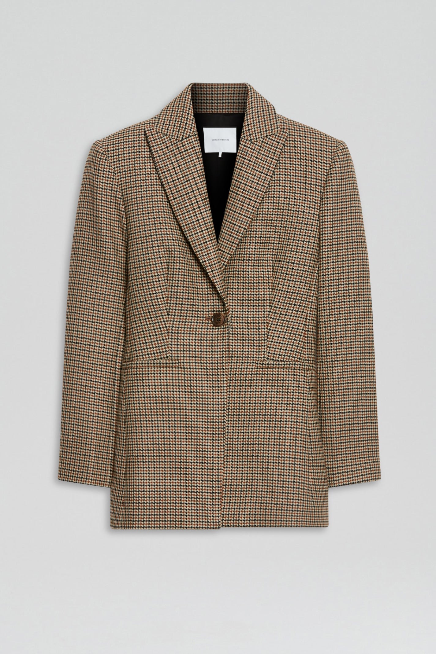 HOUNDSTOOTH TAILORED JACKET - GINGERBREAD