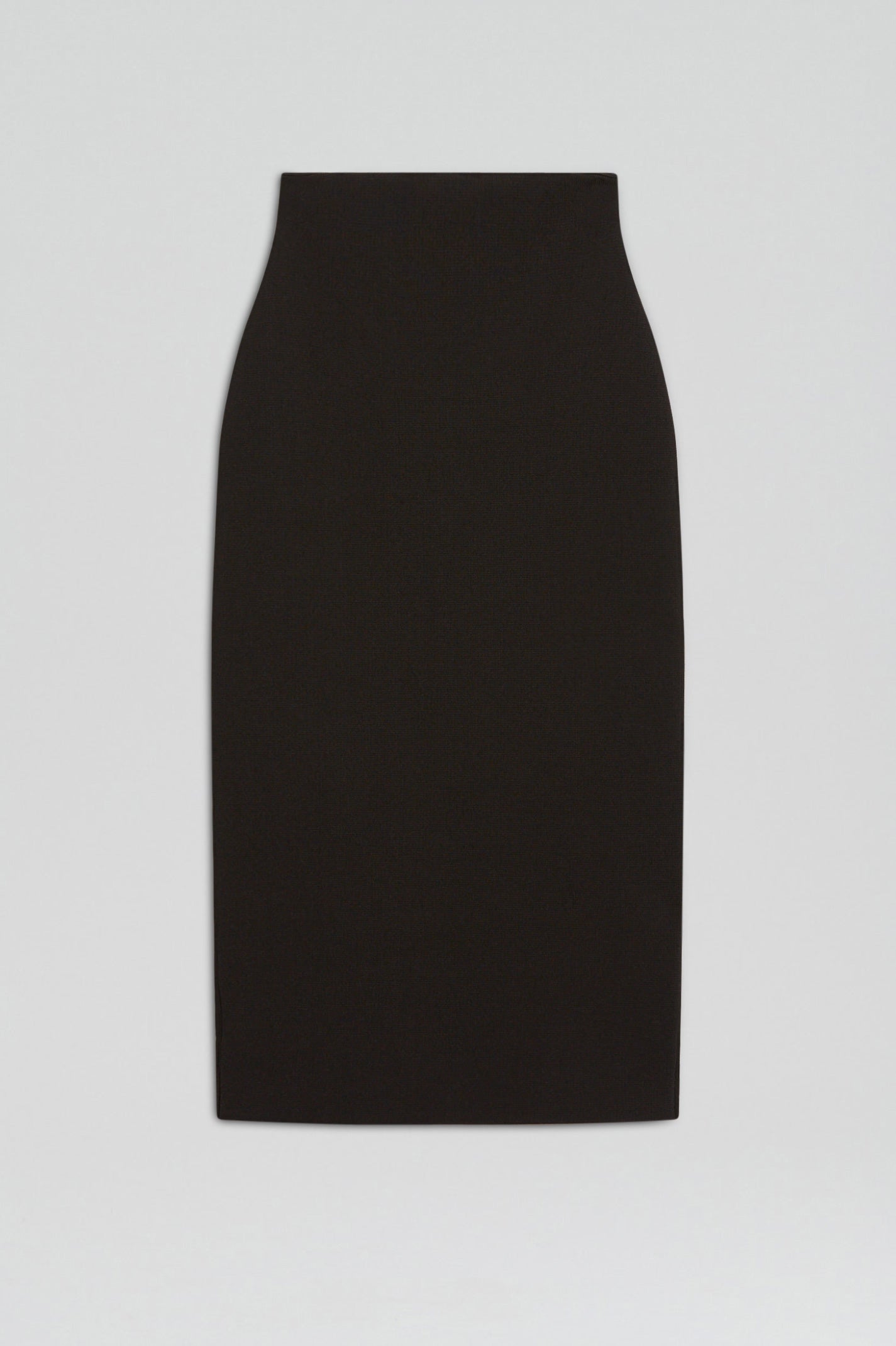 CREPE KNIT PENCIL SKIRT MIDI - DARK.CHOCOLATE