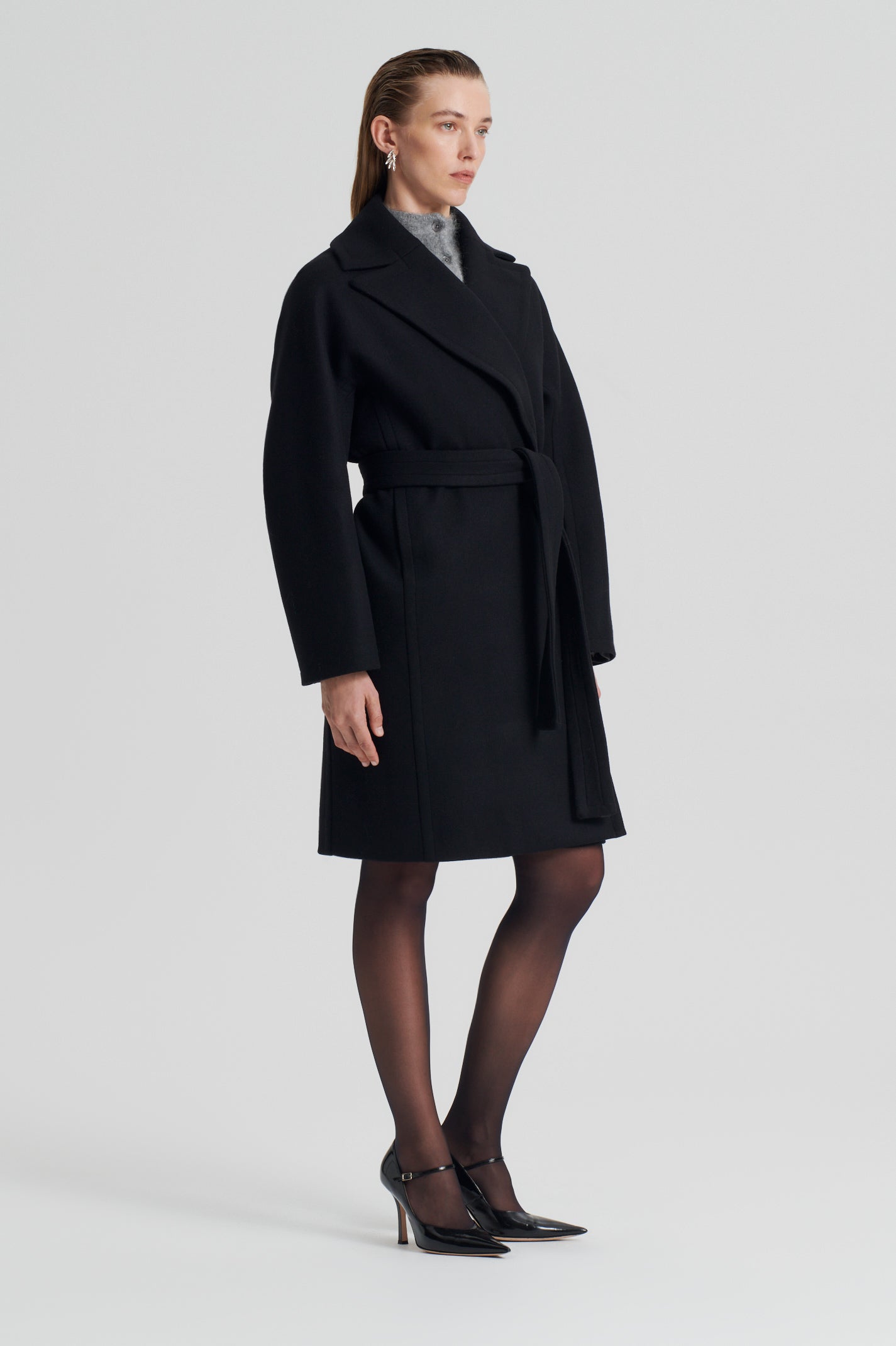 TAILORED SOFT COAT - BLACK