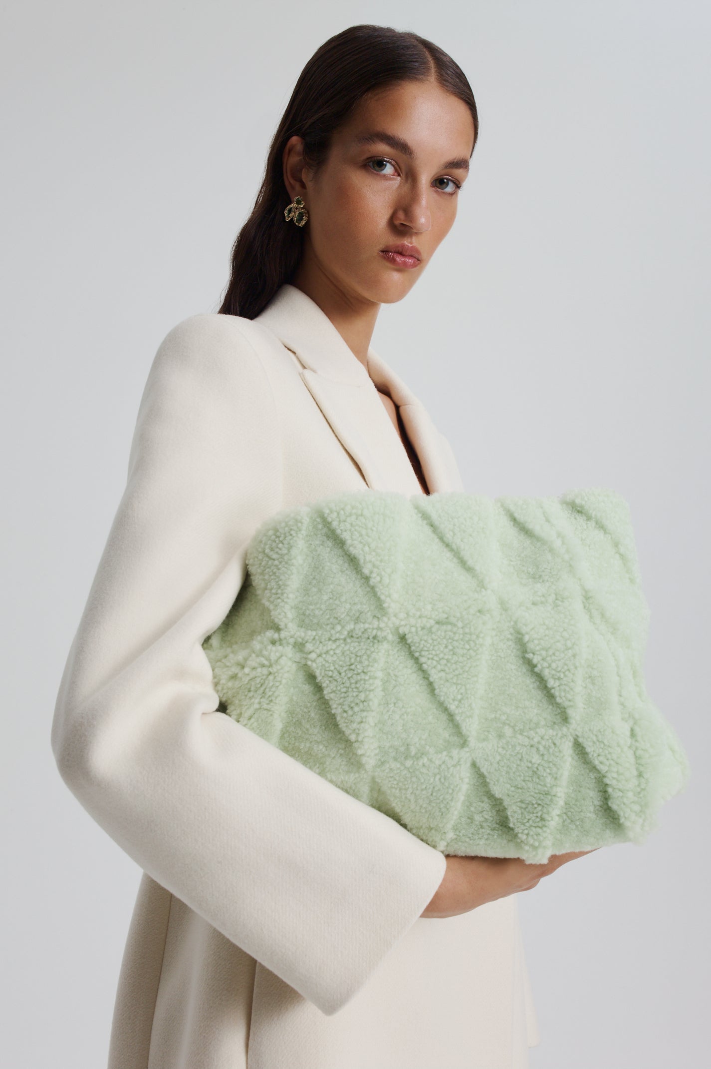 SHEARLING TOTE - MINT