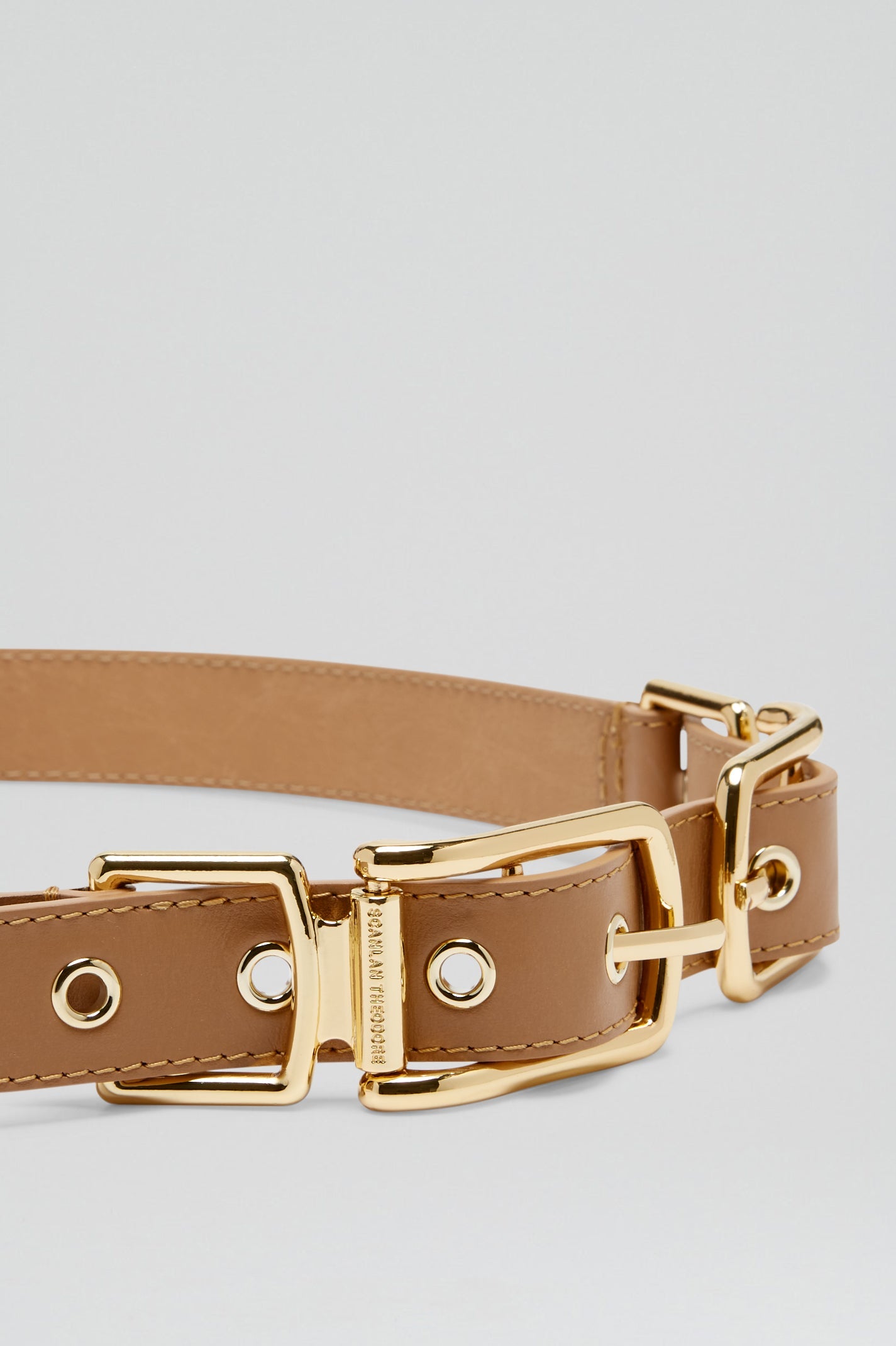 TWIN SADDLE BUCKLE BELT 2.5 - CAMEL