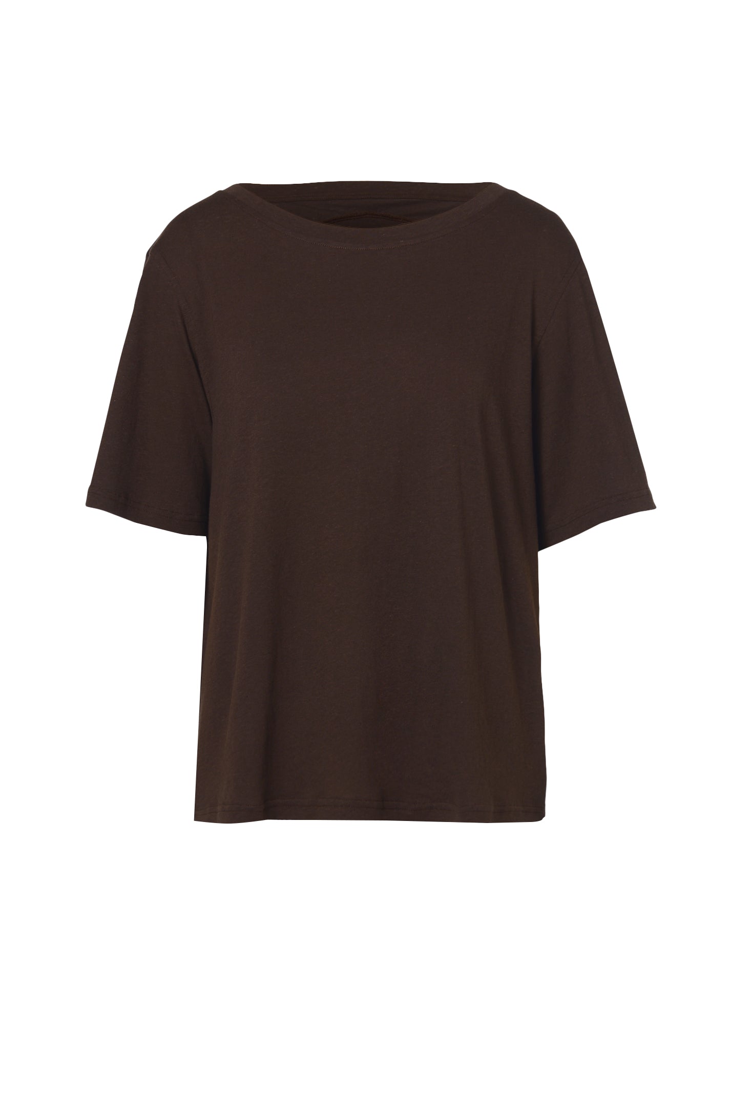 LINEN TSHIRT - COFFEE