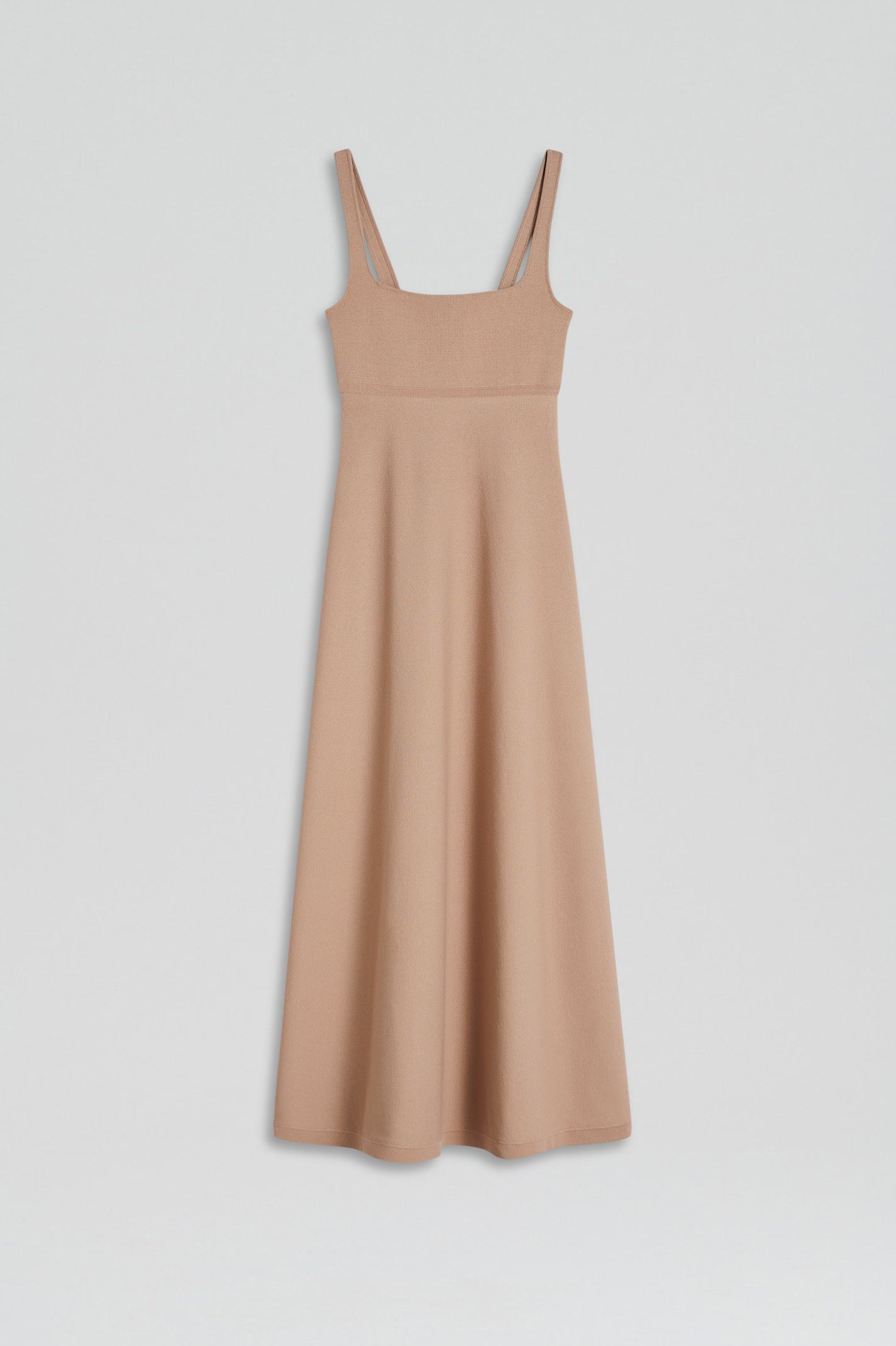 CREPE KNIT SQUARE NECK DRESS - OAT