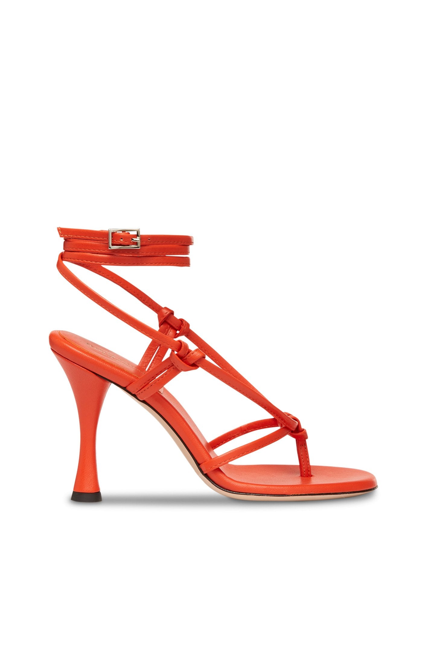 LEATHER KNOT SANDAL 9.5 - TANGERINE