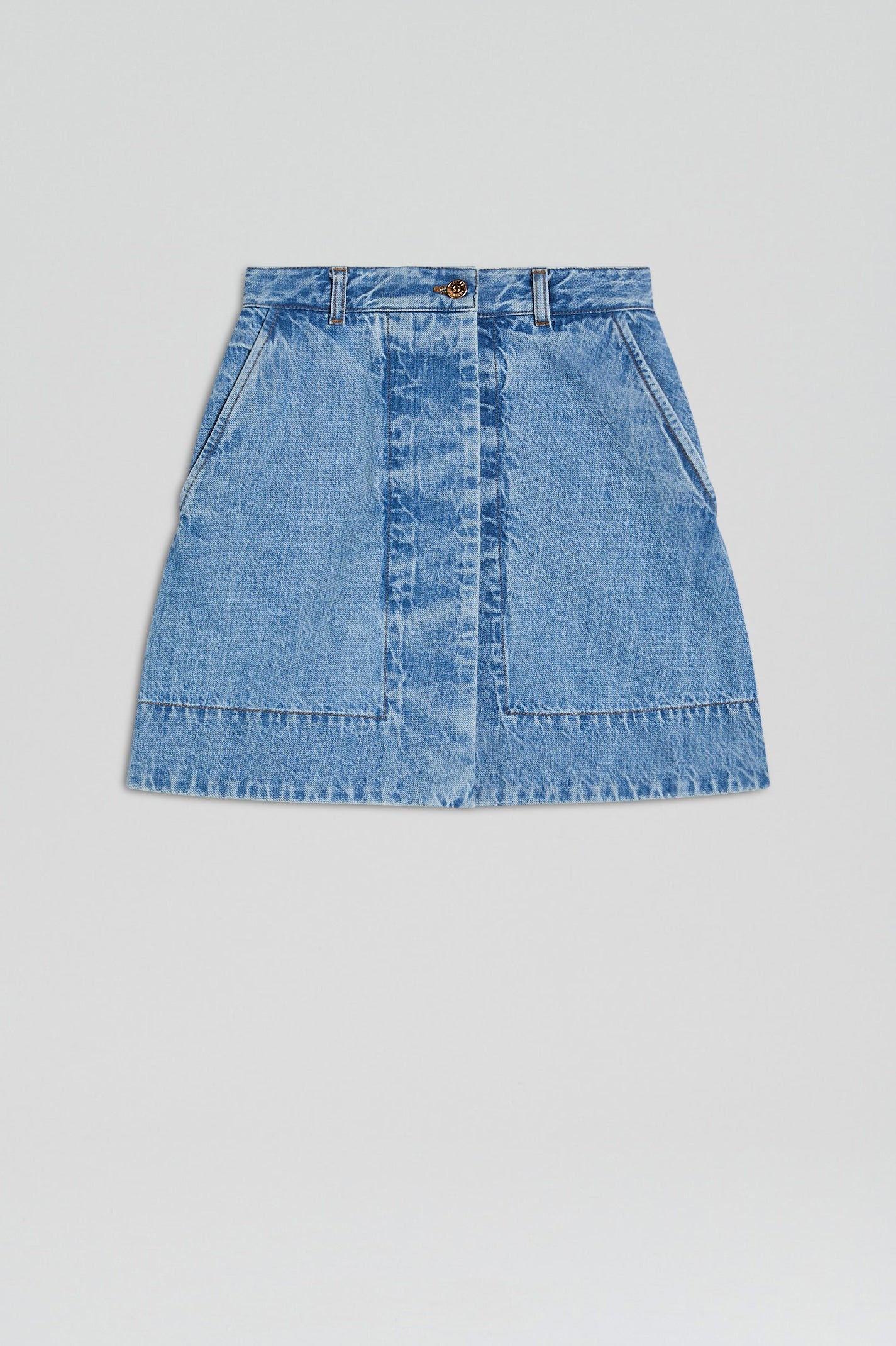 DENIM MINI SKIRT LIGHT.INDIGO