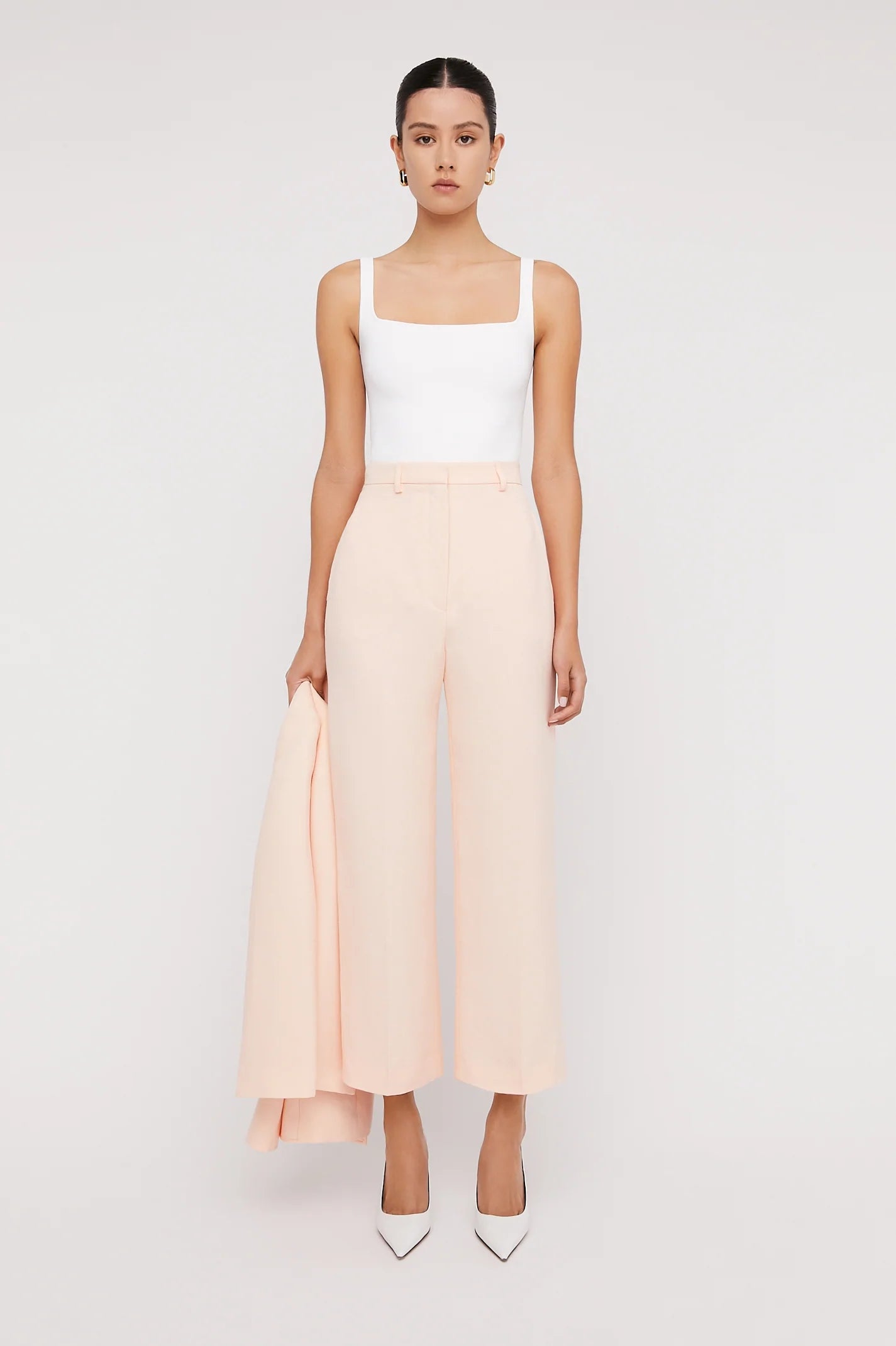 TAILORED CROP TROUSER - PEACH