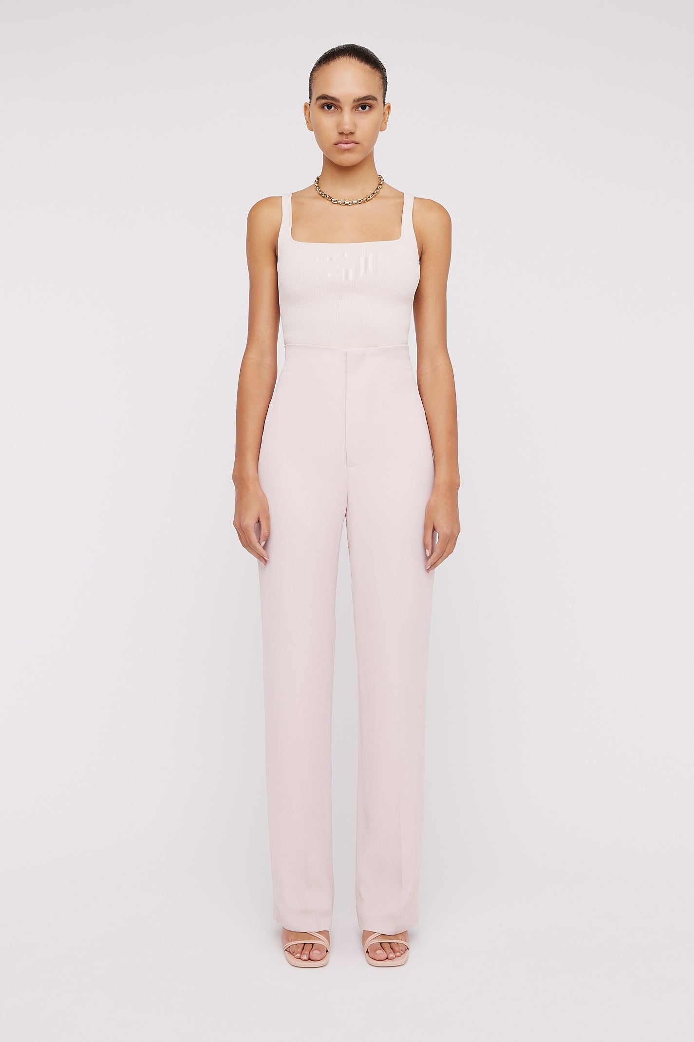 DRAPE TAILORED TROUSER - PALE.PINK