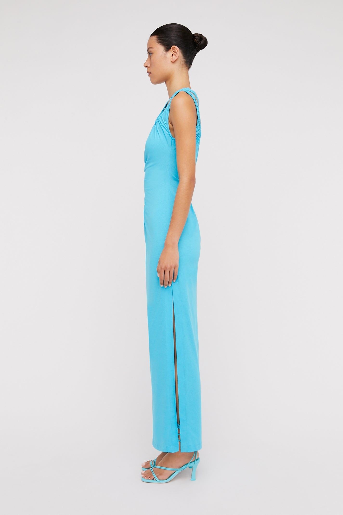 MERCERISED COTTON DRESS - TURQUOISE