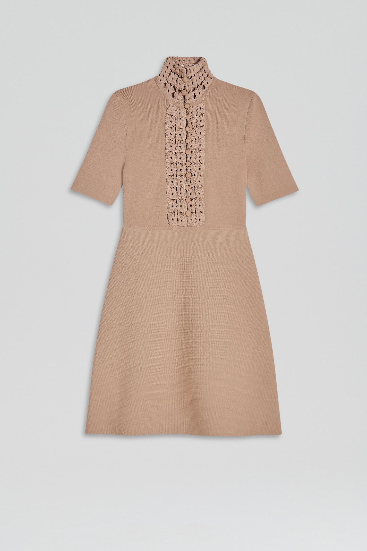 CREPE KNIT DAISY MINI DRESS - OAT