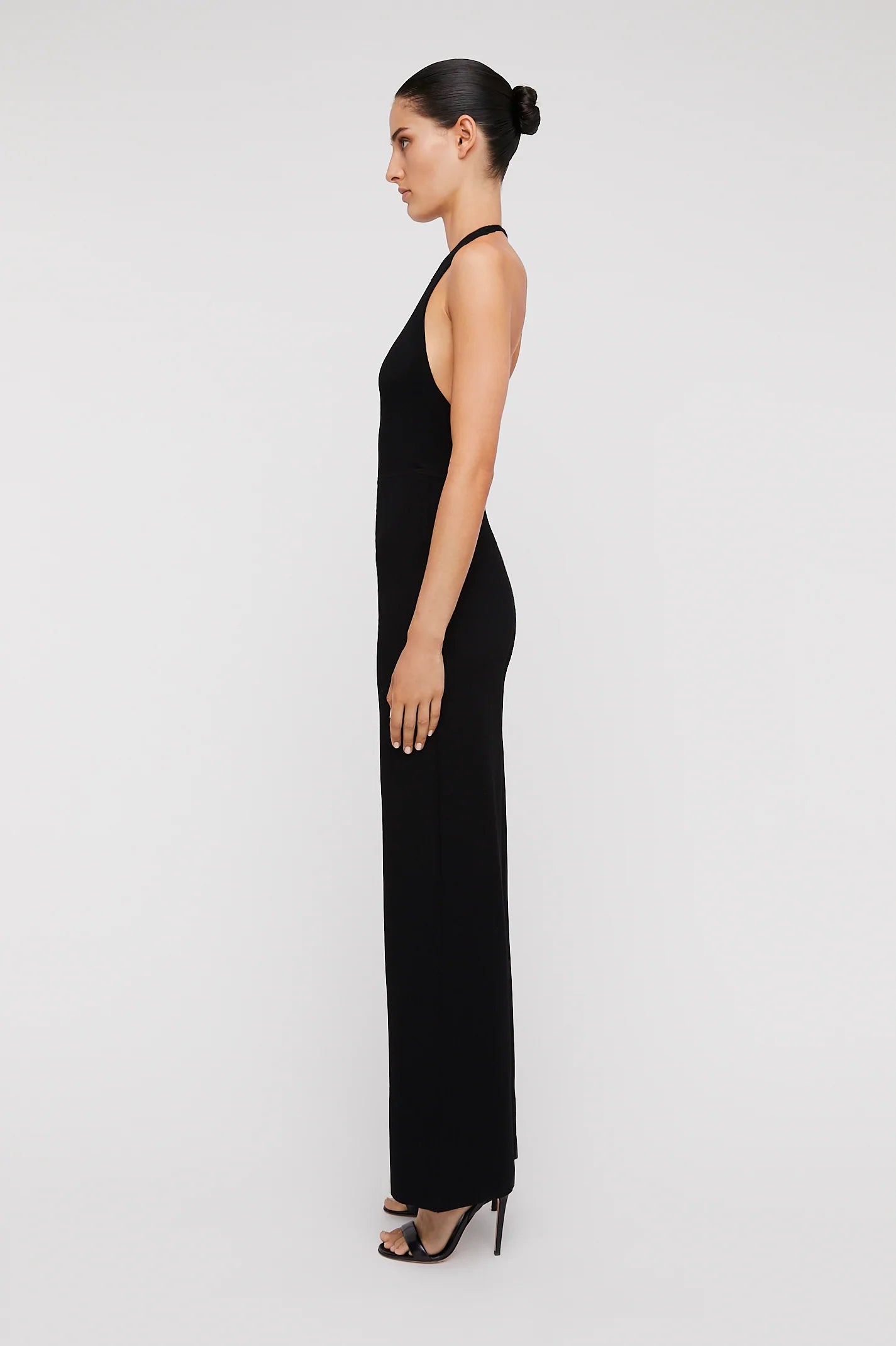 MICRO CREPE JUMPSUIT - BLACK