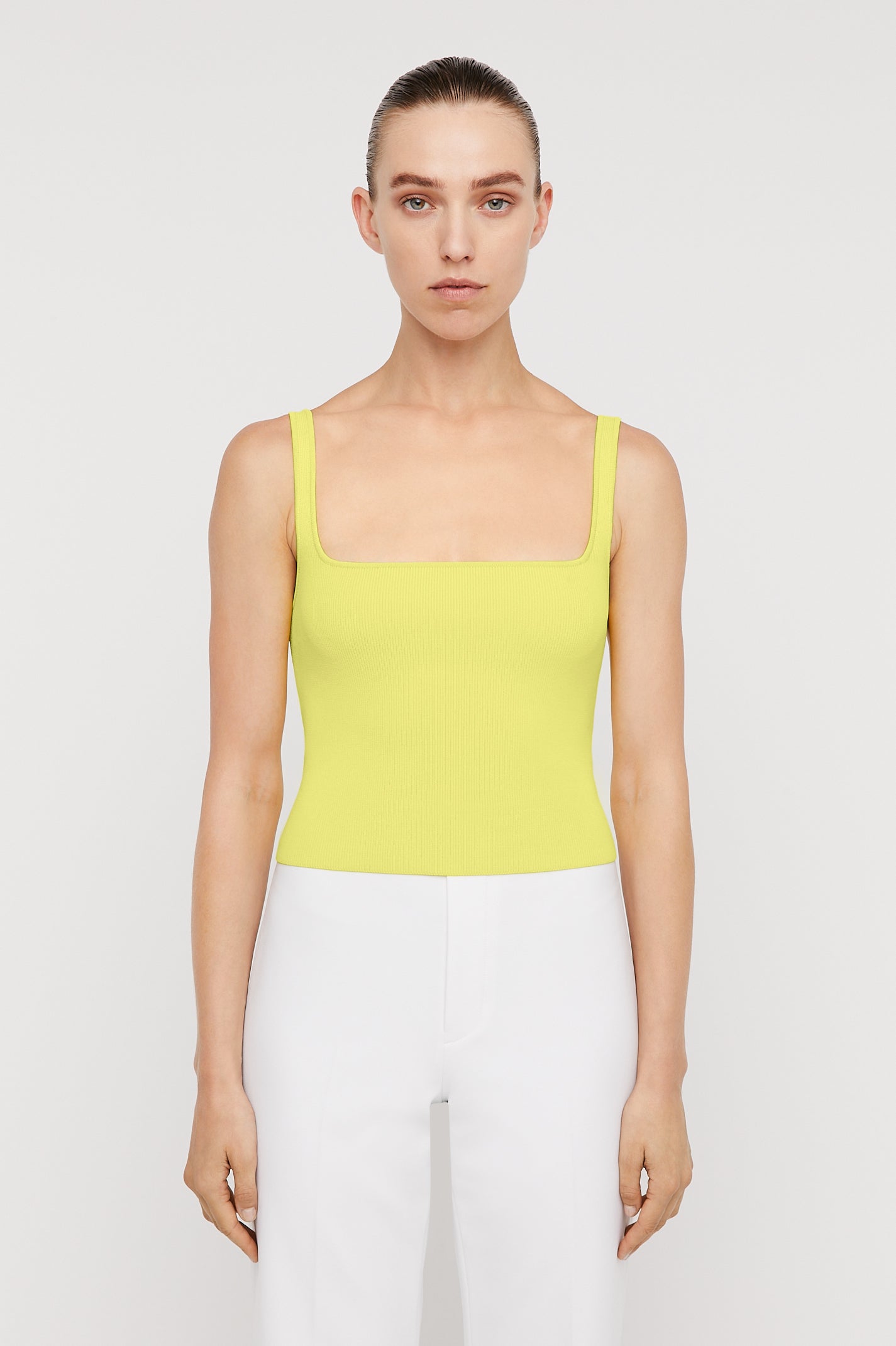 PLEATED RIB CAMISOLE - YELLOW