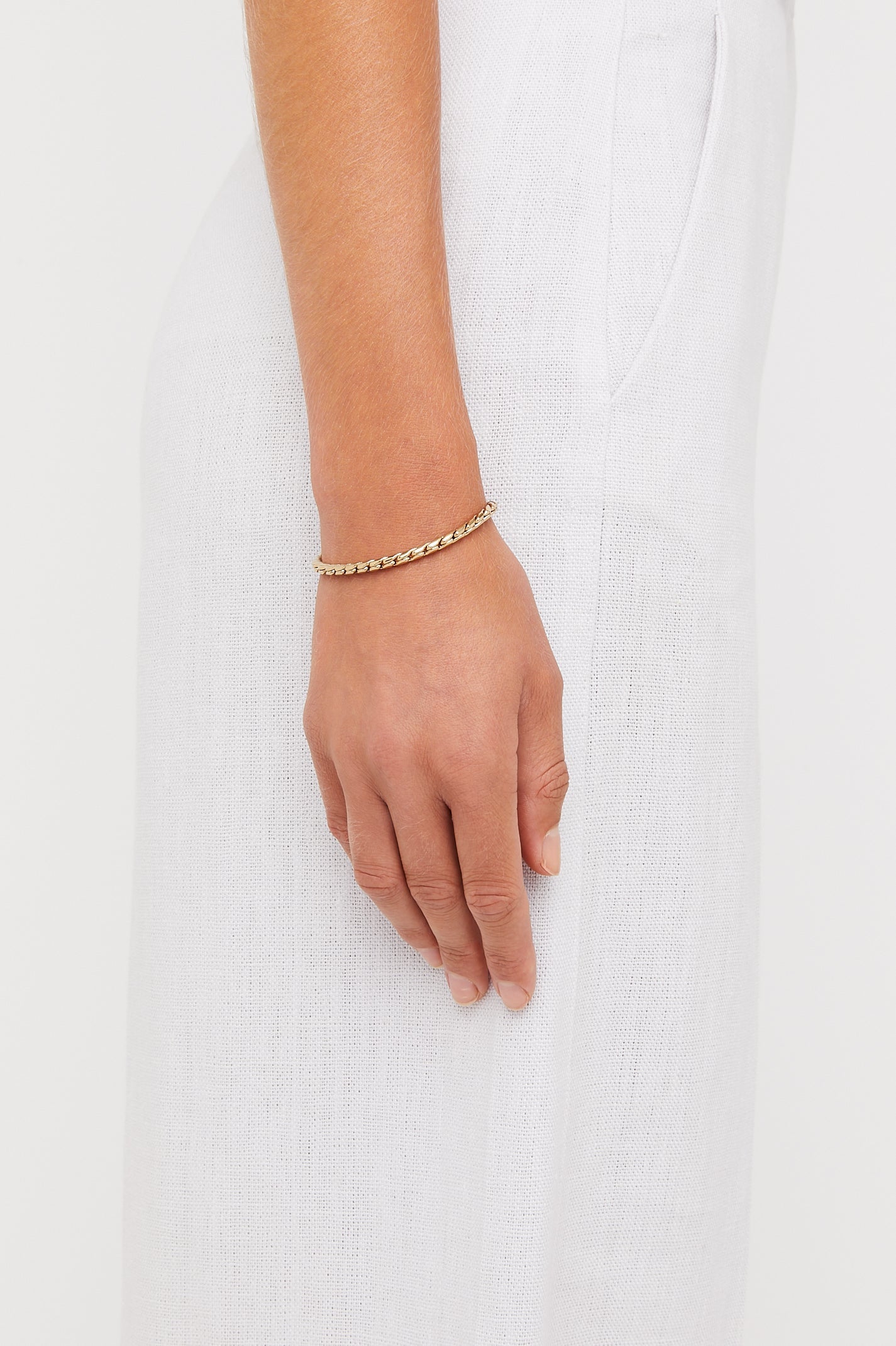 THICK ROPE CHAIN BRACELET - LIGHT.GOLD