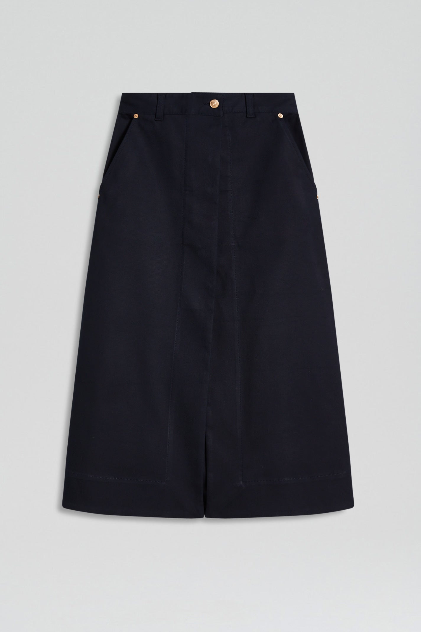 MERCERISED COTTON SKIRT - NAVY