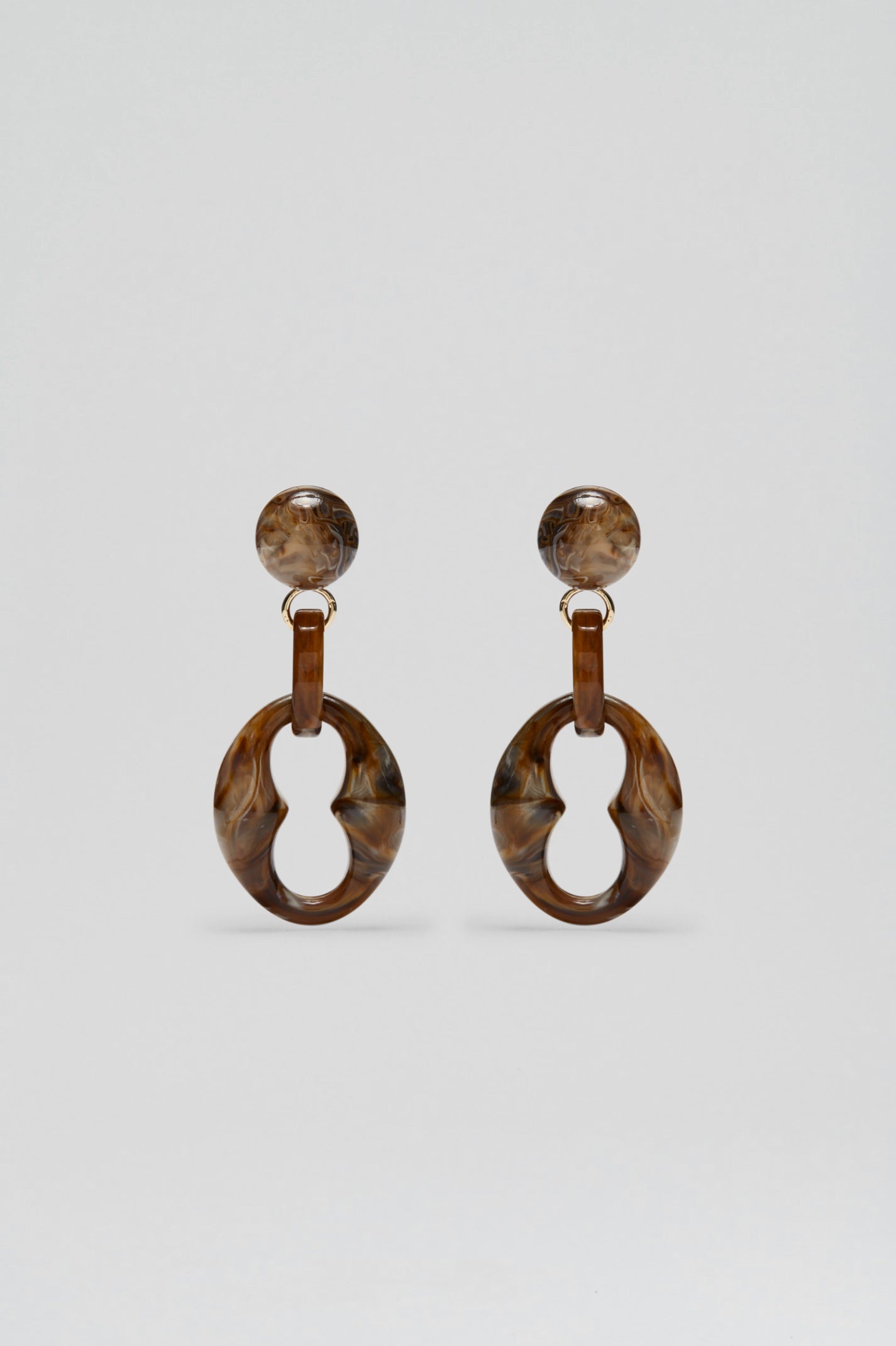 ITALIAN RESIN CHUNKY EARRINGS - HORN