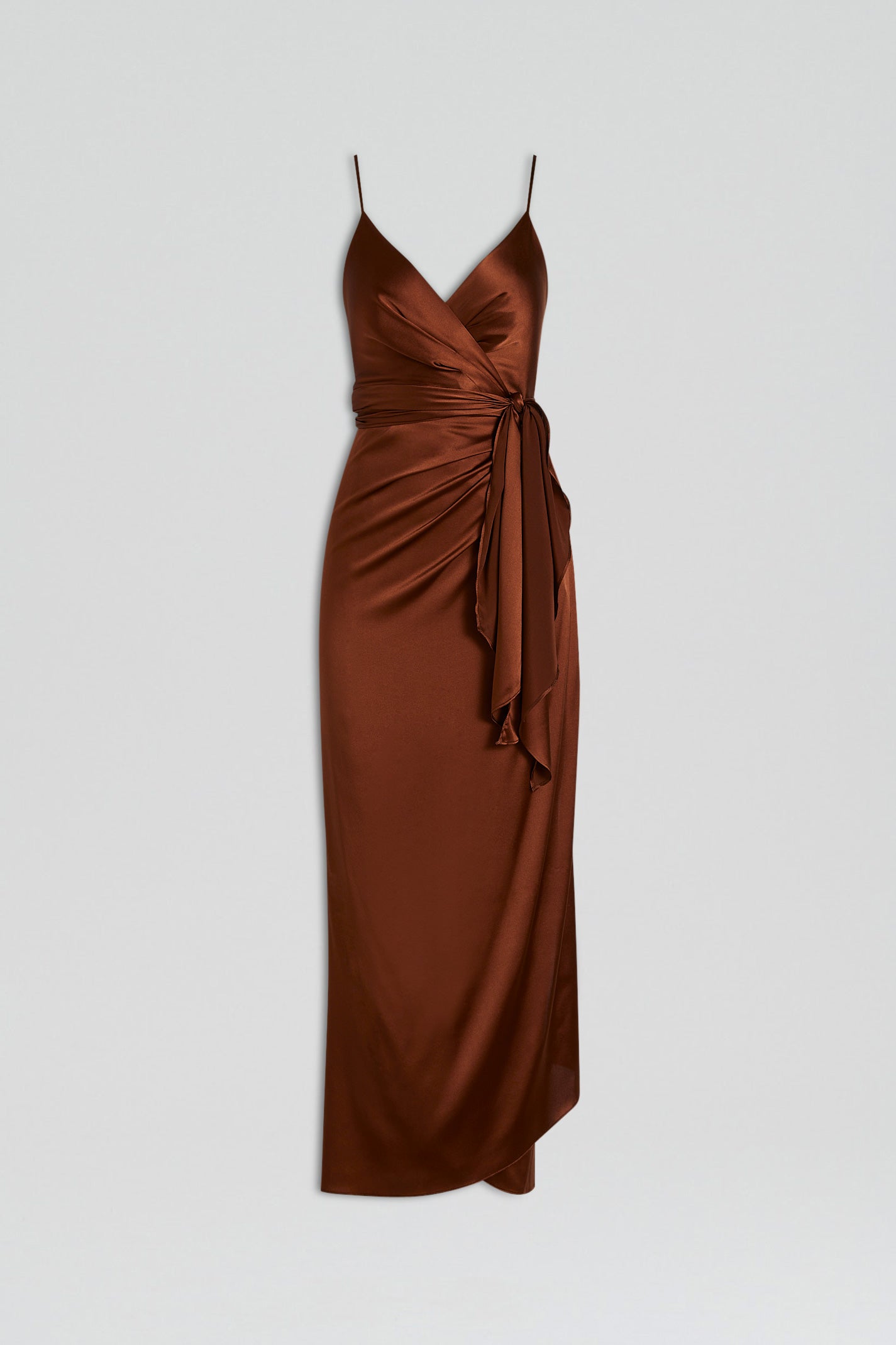 SILK WRAP DRESS - DARK.SPICE