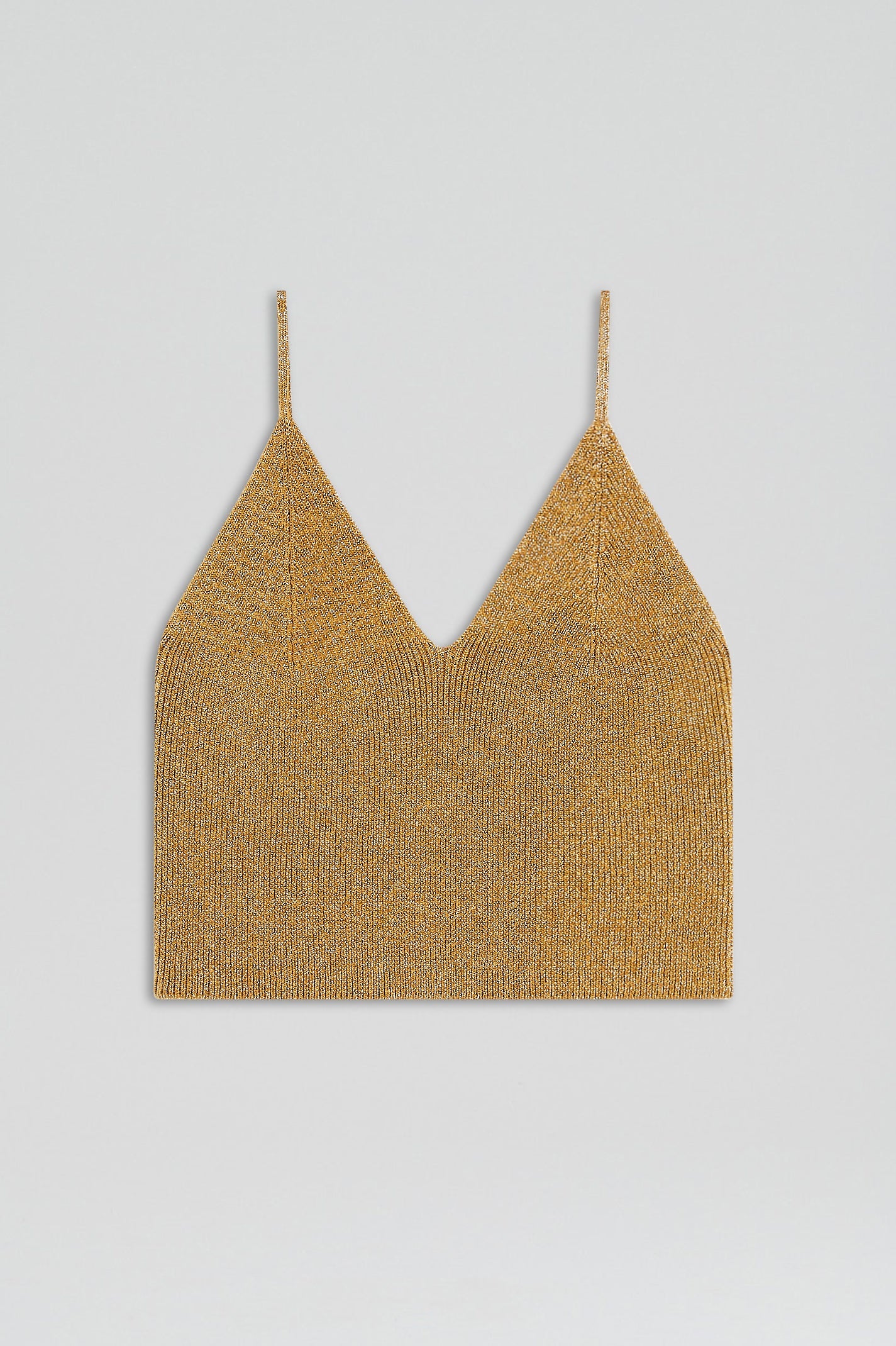 METALLIC KNIT CAMISOLE - GOLD