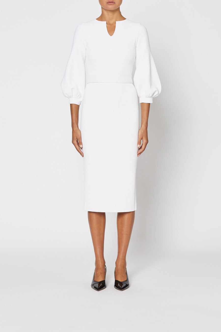white crepe dress