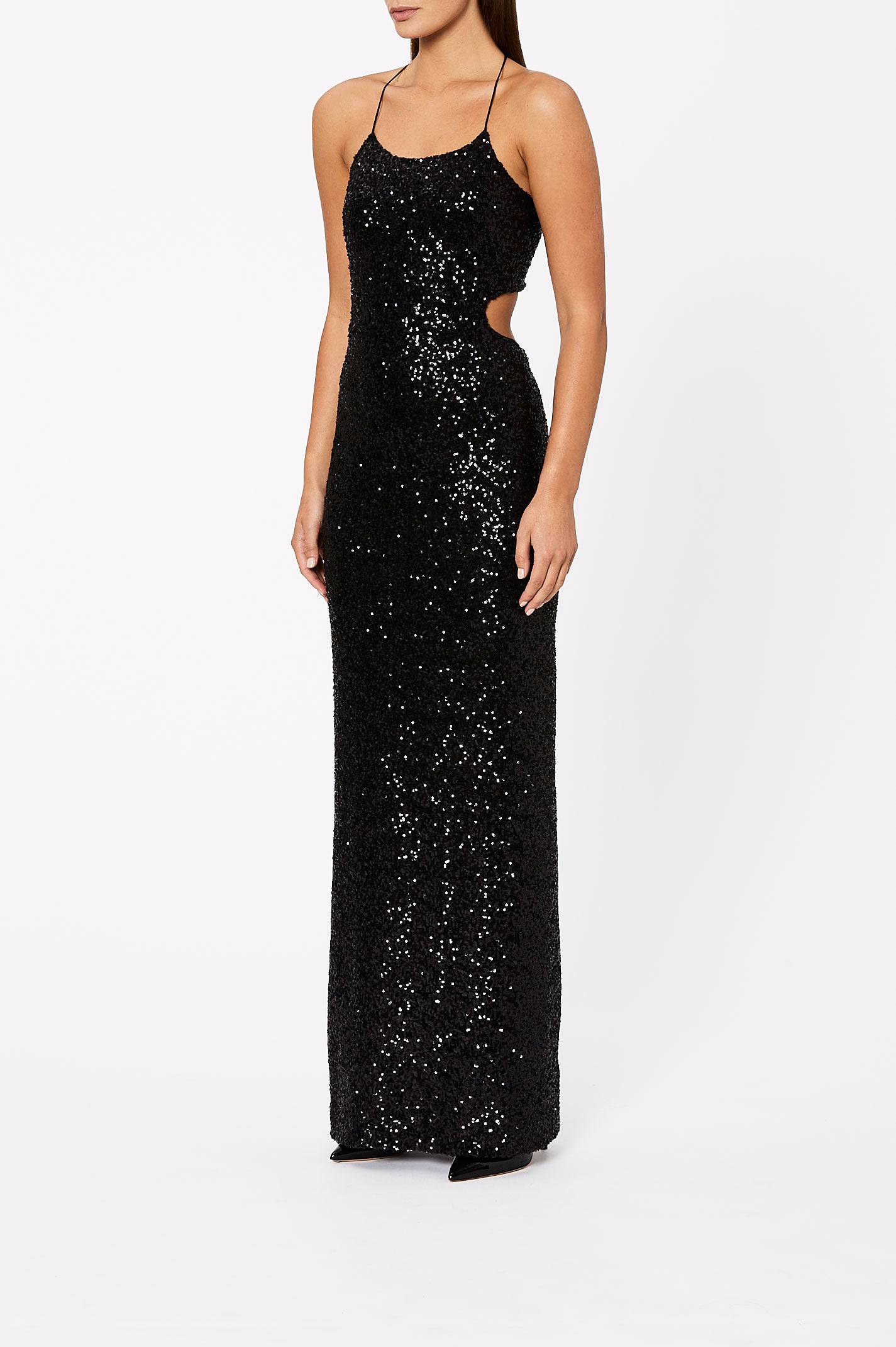 sequin-halter-neck-dress-black