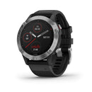 Garmin Fenix 6, Premium Multisport GPS Watch, Heat and Altitude Adjusted V02 Max, Pulse Ox Sensors and Training Load Focus, Silver with Black Band