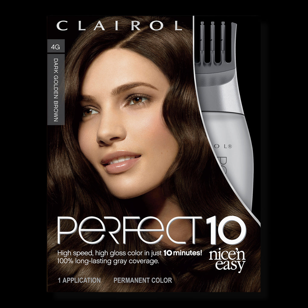 Clairol Perfect 10 Nice 'n Easy Hair Color, Dark Golden Brown 4G - OTC  Shoppe Express