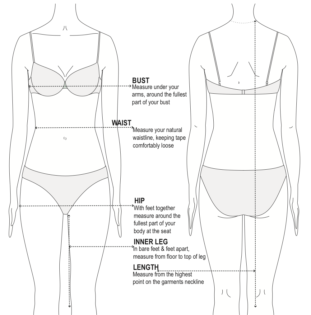 Tasi Travels - Women's Size Guide