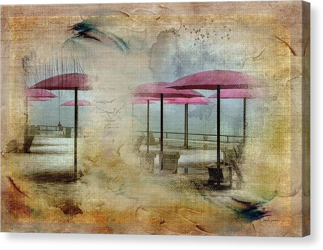 Pink Parasols On Sugar Beach - Canvas Print