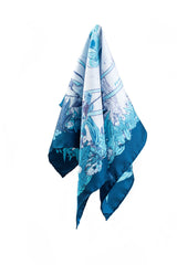 Soldiser Freya Frey Blue Silk Pocket Square