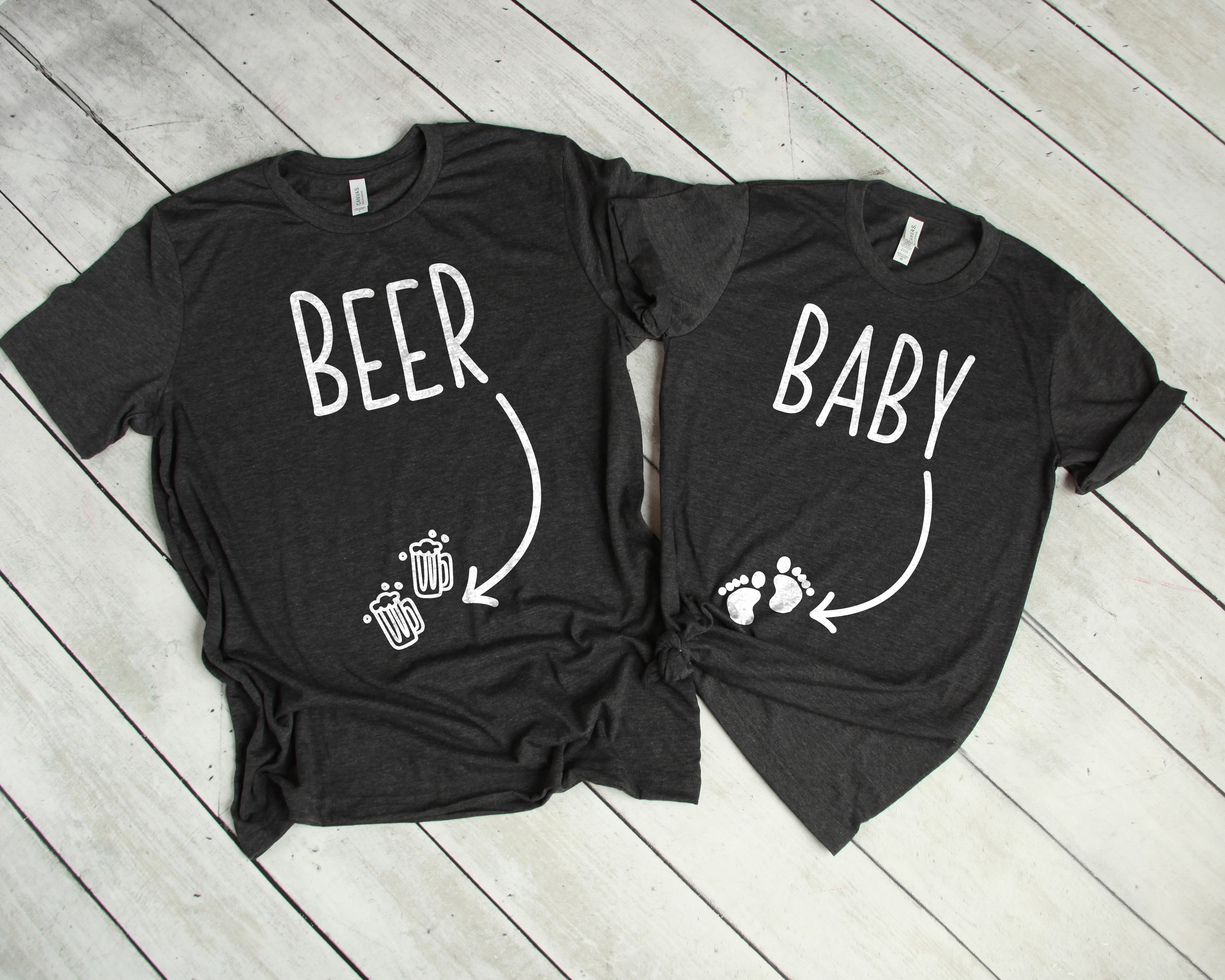 Download Couples Pregnancy Announcement Shirts - Baby or Beer - The ...