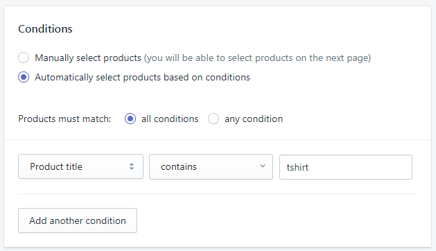 Create Automatic Collection on Shopify