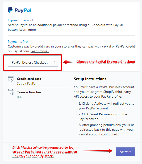 Setup PayPal for Shopify