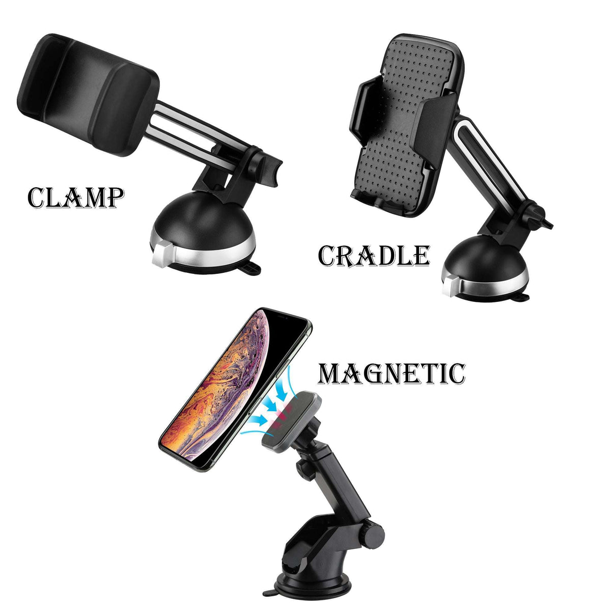  Car Phone Holder, Navigation Multi-Function Car Bracket,  Suitable for Most Car Phone Models, Clamp, Handed Operation of The Clip Arm  Can Be Retracted# : Cell Phones & Accessories