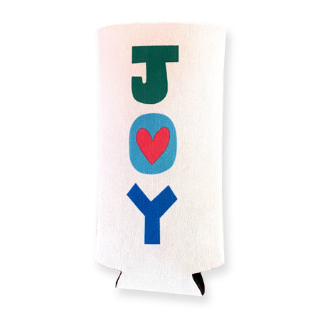 White JOY Tall Coozie