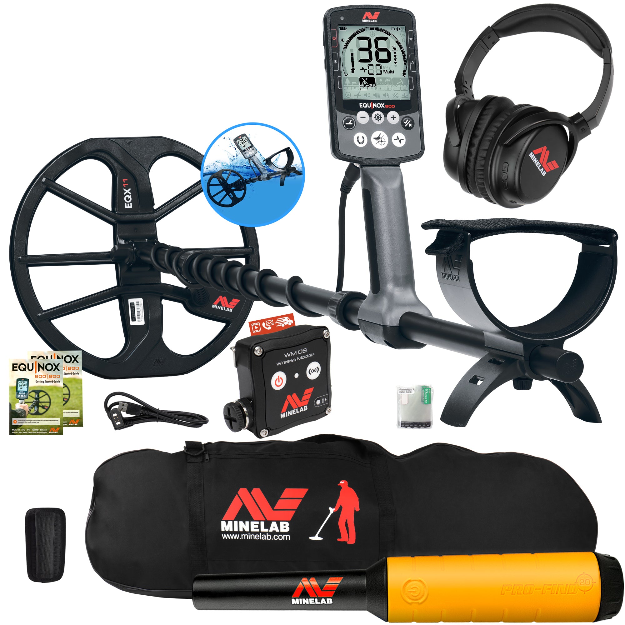 Minelab EQUINOX 800 Multi-IQ Metal Detector w/ Pro Find 20 ...