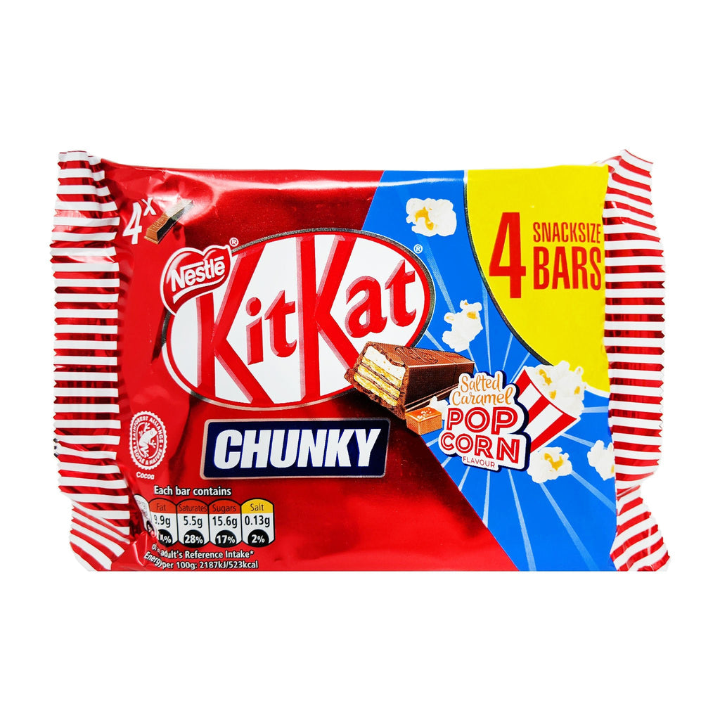 Nestle KitKat Chunky Salted Caramel Popcorn 4 Pack (4 x 34g) – British Store