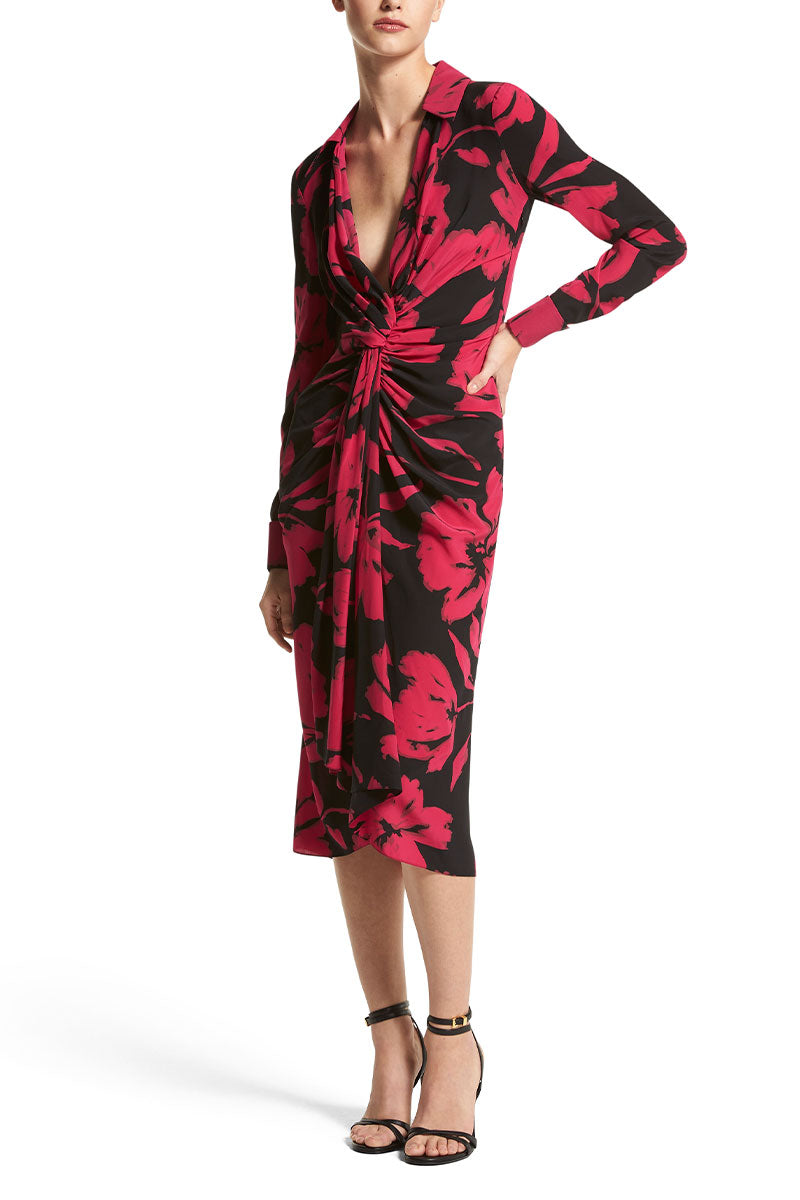 Brushstroke Floral Plunge Shirtdress by Michael Kors Collection – Boyds