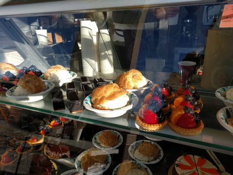 cream puff in dessert display