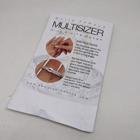 Multisizer ring sizer envelope with instructions.