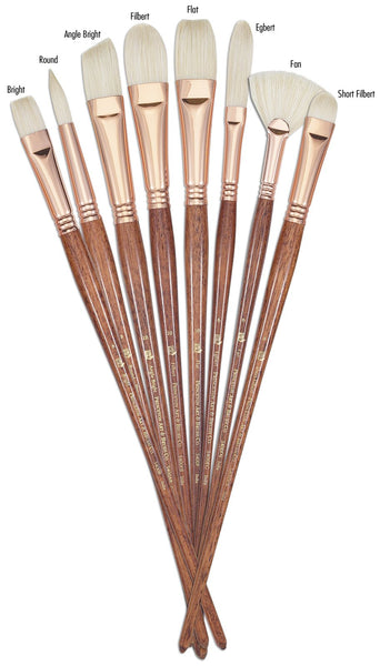 School Grade Golden Taklon Round Brushes – Rileystreet Art Supply