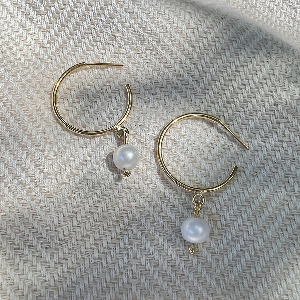 Freshwater Pearl Hoop Earrings