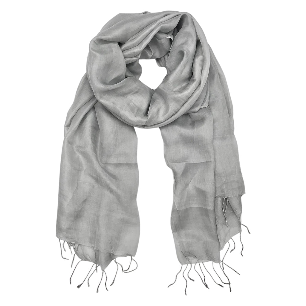 silk scarf silver